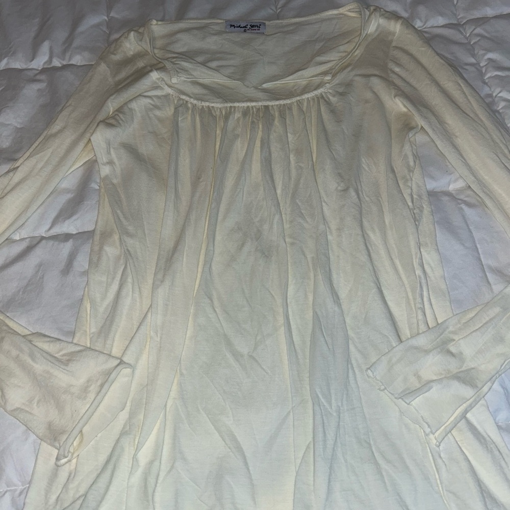 Micheal stars made in USA white long sleeve